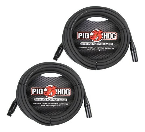 Pig Hog Xlr - Paquete De 2 Cables De Microfono De Grado Turi