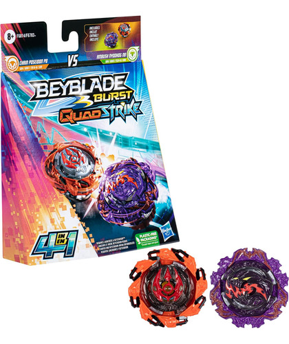 Beyblade Burst Quadstrike Ambush Nyddhog N8 Y Cadena Poseido