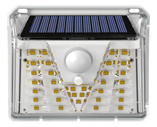 Foco Led Panel Solar Con Sensor Carcasa Blanco Luz Blanco Frío