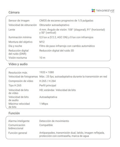 Imagen 4 de 10 de Ezviz Cámara C2c Ip Wifi Full Hd 1080 Ir 7.5m Detec Movim