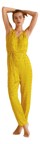 Jumpsuit Jacquard Marca Mango Talla Grande