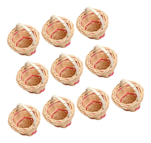 10 Cestas De Flores Tejidas De Mimbre Hechas A Mano,
