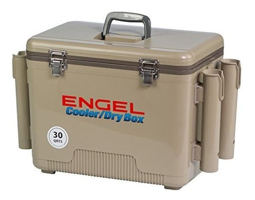 Cava - Engel Cooler-dry Box With 4 Rod Holders - 30 Qt - Tan
