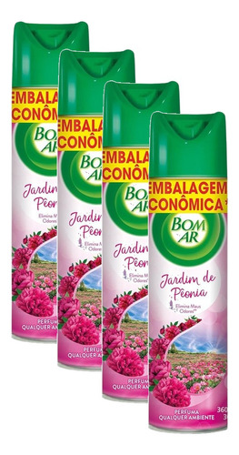 4 Air Wick Bom Ar Adorizador Aroma Jardim De Peônia 360ml