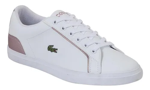 Tenis lacoste mujer blancos con rosa hotsell