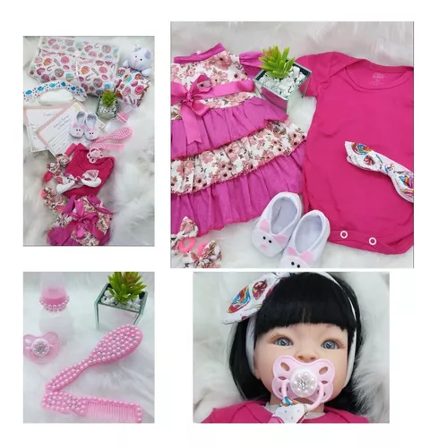 lifcasual Boneca bebê reborn menina 17 boneca de arte para bebês da vida  real corpo de pano macio ótimo para maiores de 3 anos roupas pontilhadas  rosa : : Brinquedos e Jogos