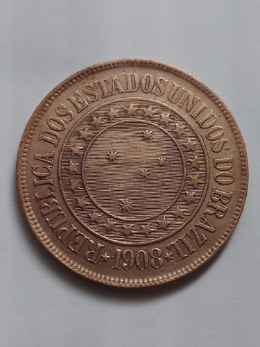 Moeda Bronze 40 Reis Ano 1908 Sob Lote 4144