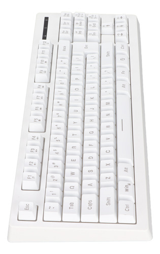 Teclado Inalámbrico Blanco Blanco De 87 Teclas, 2.4 G, Bater