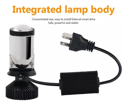 Kit 2 Ampolletas Turbo Led Y9 Mini Proyector Con Lupa H4
