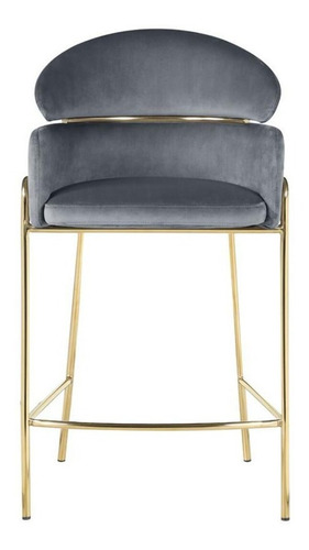 Imagen 4 de 5 de Banco De Barra Moderno Y Elegante, Dorado Y Gris
