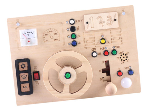 Tablero Sensorial De Madera Con Interruptor De Botón,
