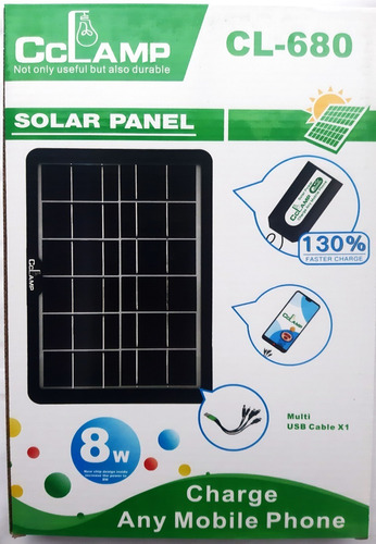 Panel Solar 8 Watt 6 Voltios Energía Solar Recarga Celular