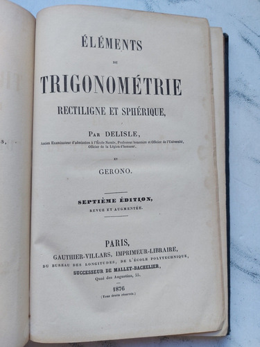 Éléments De Trigonométrie. Delisle. 52557