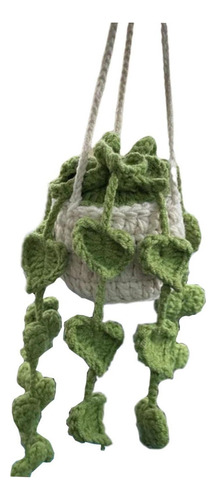 Cute Potted Plants Crochet Car Mirror Accesorios Colgantes
