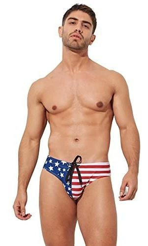 F Plus R Mens Usa Flag Stars Low Rise Swimwear Bikini Gd4kb