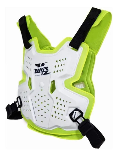 Pechera Motocross Elevate Blanco Interior Verde Wirtz