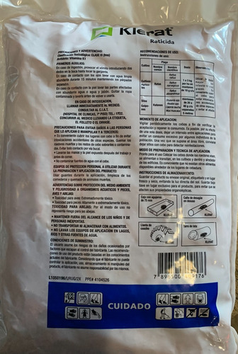 Imagen 5 de 5 de Raticida Klerat Nuevo Envase 1 Kilo