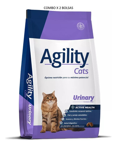 Oferta Combo 2 Bolsas Agility Gato Urinary X 10 Kg (20 Kg)