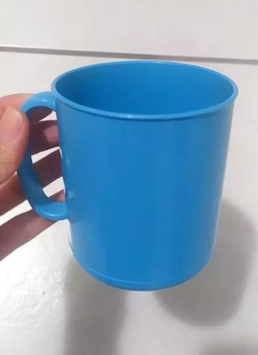 Copo Caneca Infantil 6pçs Flexivel Resistente Aniversario Cor Azul Bic Liso