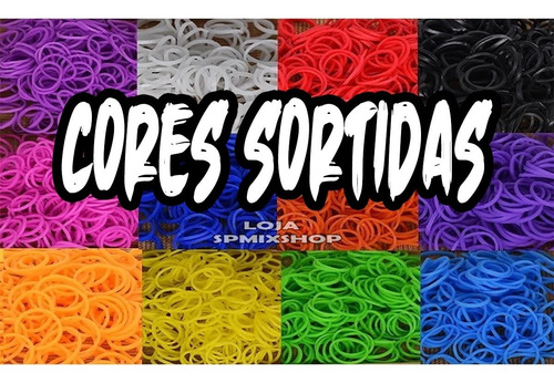 1600 Elástico Loom Bands Clips Pulseira Cores Sortidas