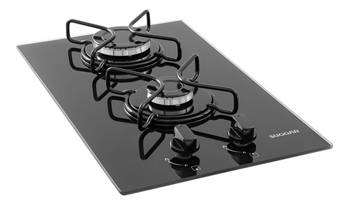 Fogão Cooktop A Gás Suggar 2 Bocas Esmaltado Preto