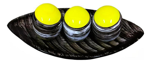 Barca Centro De Mesa 3 Esferas Em Cerâmica Amarela Black