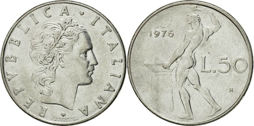 Moneda Italia 50 Liras 1976