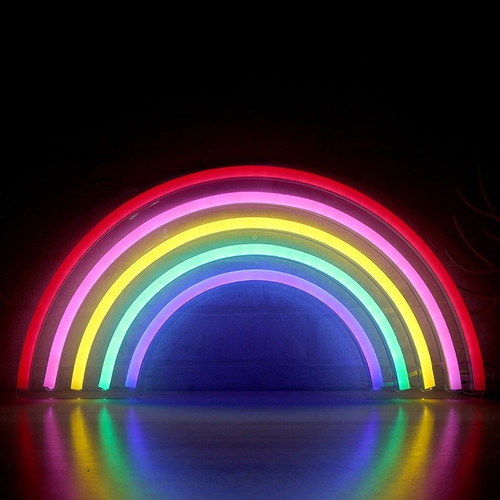 Letrero Arcoíris Colores Luminosos Luz Led Neón Decoración
