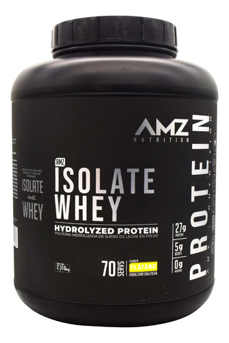 Proteina Amz Isolate Whey 5lbs 2.3kg 70 Serv Sabor Plátano