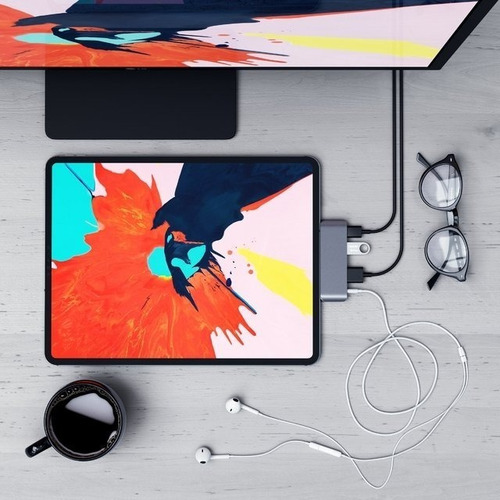 Hub Adaptador Satechi Usb-c Hdmi 4k, Usb 3.0/jack 3.5mm Caba
