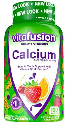 Vitafusion Calcium Supplement Gummy Vitamins, 100 U.