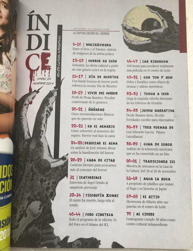 Revista Cultural- Alternativas- Horror 54, 2014 León Gto (Usado)