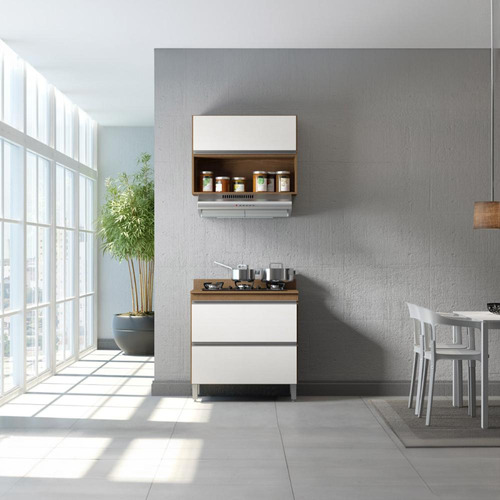 Menu Móveis Sabrina BR7 armario de cocina con forma de nicho aéreo modulado 80cm 3 piezas mdp color blanco