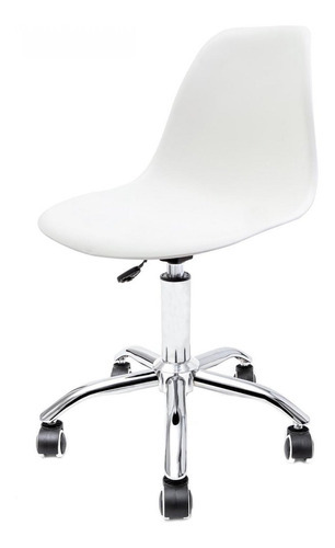 Cadeira Para Escritório Eames Base Cromada Empório Tiffany Cor Branco Material do estofamento Polipropileno
