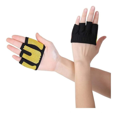 Guantes Mitones De Pesas Gym De Varon Amarillo Todo Fit