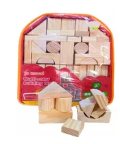 Comprar Set De 39 Bloques De Construcción De Madera En Mochila -346