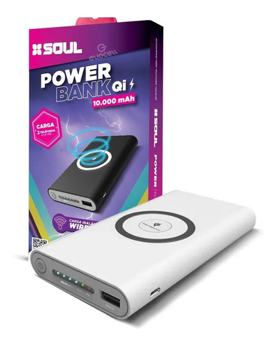 Cargador Powerbank Soul 10000 Mah + Carga Inalambrica Qi