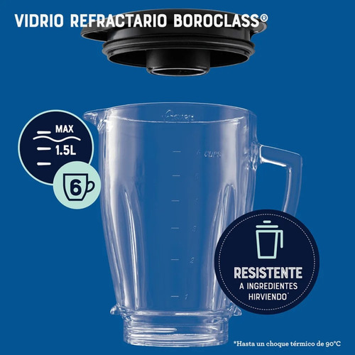 Licuadora Oster Tecnología Reversible Vaso De Vidrio 1.5lt