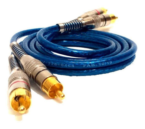 Kit 4 Cabo Rca 5 Metros Dupla Blindagem Cobre 1m Azul 5mm
