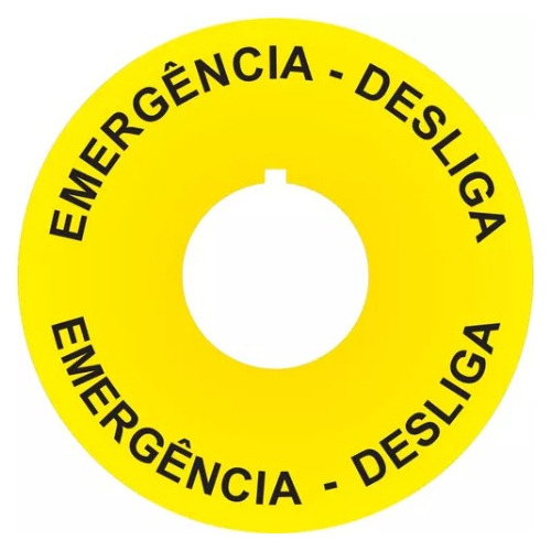 Placa Auto Adesiva Para Botões Emergência 22mm Nr12 Nr10