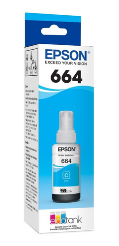 Botella De Tinta Epson Original T664220 Azul Cian Ecotank