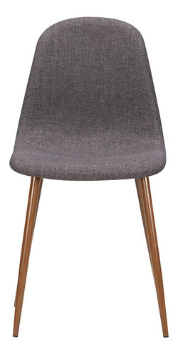 Imagen 1 de 10 de Silla Comedor Retro Tapizada Gaia Coelle Nogal - Gris Oscuro