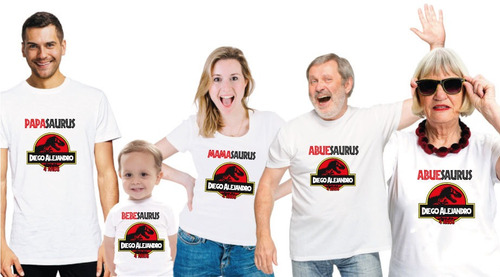 Kit 3 Playeras Jurassic Park Personalizada Fiestas