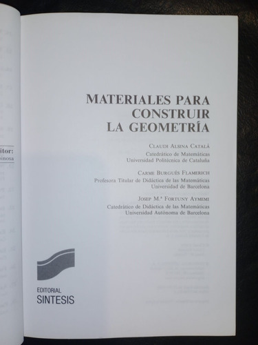 Libro Materiales Para Construir La Geometría Alsina Burgués