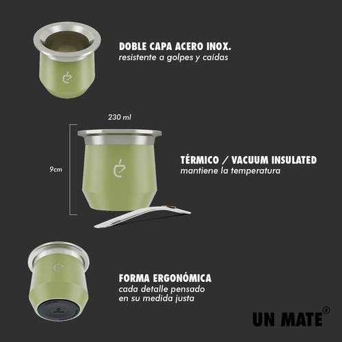 Imagen 5 de 9 de Un Mate - Oliva Green + Bombilla