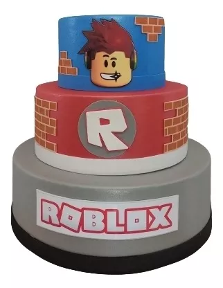 Bolo Fake Cenográfico Tema Fake Roblox