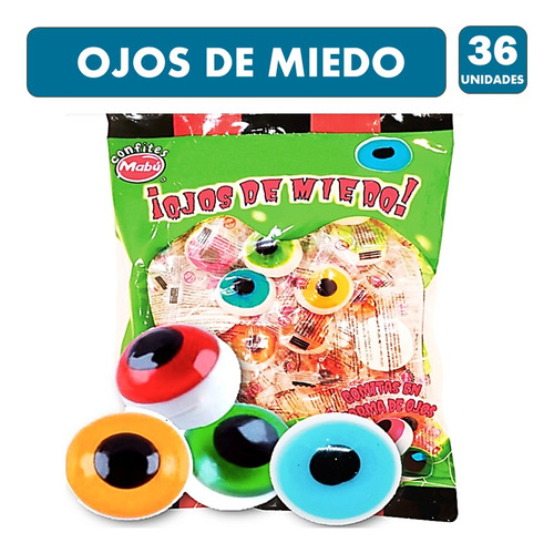 Dulces Halloween En Forma De Ojos - (bolsa Con 36 Unidades)