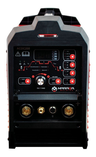 Soldadora Tig Inversora Maraga Acdc200 Alta Frecuencia 200a Color Rojo Frecuencia 50/60 Hz
