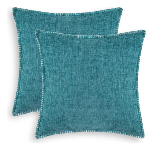 Funda Almohada Algodón Liso Decoración Sofá Casa Granja