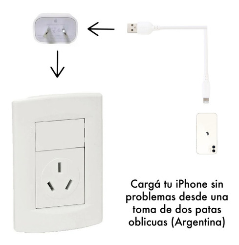 Imagen 7 de 10 de Cargador Usb + Cable Lightning Compatible iPhone